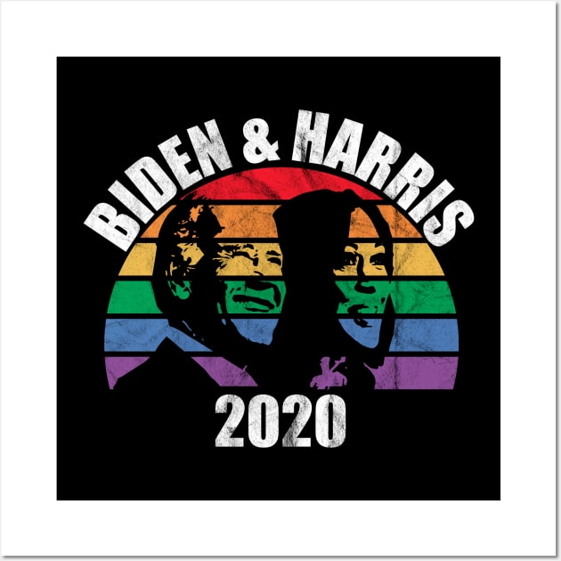 Joe Biden Kamala Harris 2020 Rainbow Gay Pride LGBTQ Election Wall Art by GiftTrend